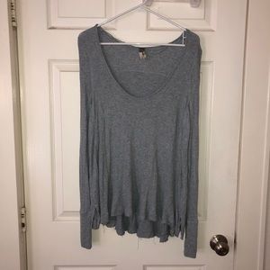 We the Free People Gray Malibu Thermal Shirt Small